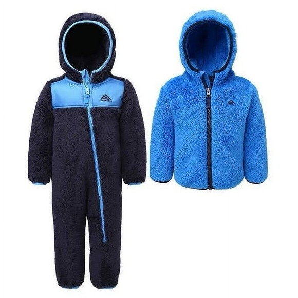 Snozu 24 Month Fleece Cozy Bunting Snowsuit Two Piece Set & Hoodie Toddler Blue - Picture 1 of 8